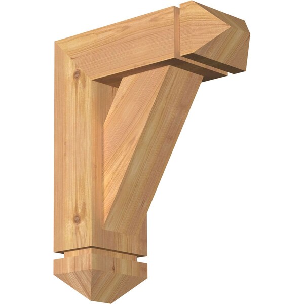 Ekena Millwork Traditional Arts and Crafts Smooth Bracket w/ Offset Brace, Western Red Cedar, 5 1/2"W x 14"D x 18"H BKT0604X14X18TRA03SWR - main